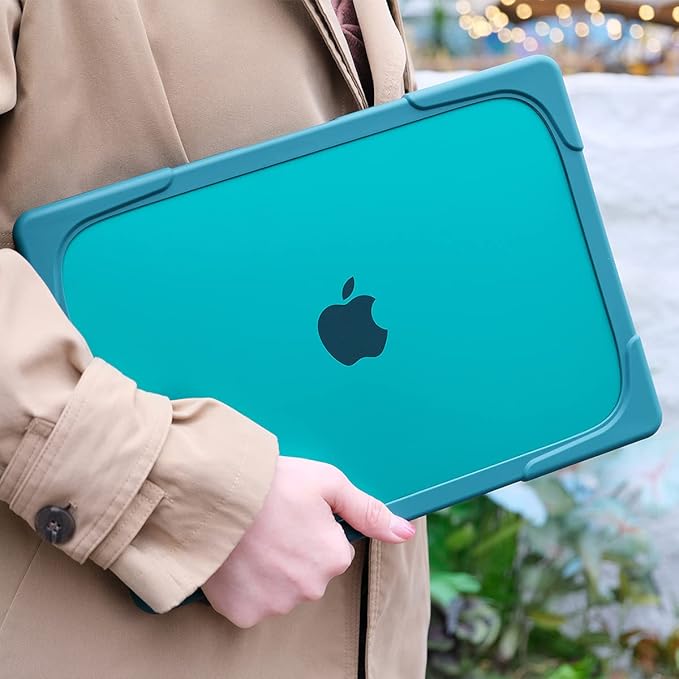 Batianda for New MacBook Air 13.6 inch Case 2025 M4 2024 2022 Release Model A3240 A2681(M2) A3113(M3), Heavy Duty Shockproof Protective Hard Shell with Fold Kickstand & Keyboard Cover, Teal