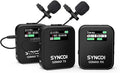 SYNCO Wireless Lavalier Microphone, G2(A2) MAX 2.4G Dual Transmitter 24 Hours Recording 656FT 8H for Online Class Vlog Stream YouTube for DSLR Phone Laptop, Professional-Lapel-Mics-for-Cameras