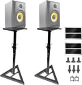 AxcessAbles Studio Monitor Speaker Stands Pair. 80lb Capacity per Stand. Adjustable Height 26" - 42". Metal Constructed Stands Ideal for Surround Sound, Bookshelf and Monitoring Speakers