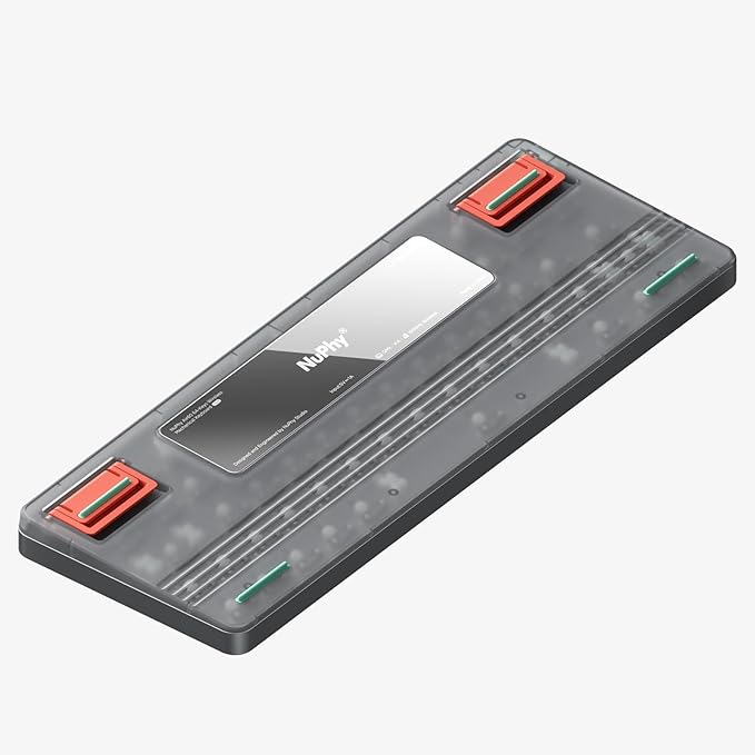 nuphy Air60 V2 Portable Wireless Keyboard 60% Low Profile Mechanical Keyboard Support QMK/VIA Compatible with Windows/mac OS/Linux Supports Bluetooth 5.1/2.4GHz/Wired (USB-C) Grey-Gateron Red Switch