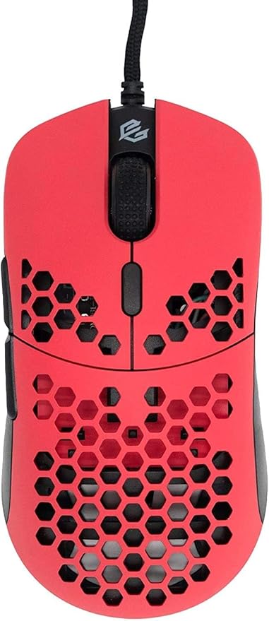 G-Wolves Hati HTM/HT-M Medium 56g Ultra Lightweight Honeycomb Wired Gaming Mouse, PixArt 3389 Sensor 16000 DPI, 6 Programmable Buttons, Low Latency, for PC/Mac (Faze Red)
