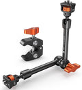 K&F Concept 11" Magic Arm Clamp Kit with 1/4" & 3/8" Thread Screw, Articulating Friction Arm Clamp Camera Mount for Monitor, LED Light, Webcam, Action Camera