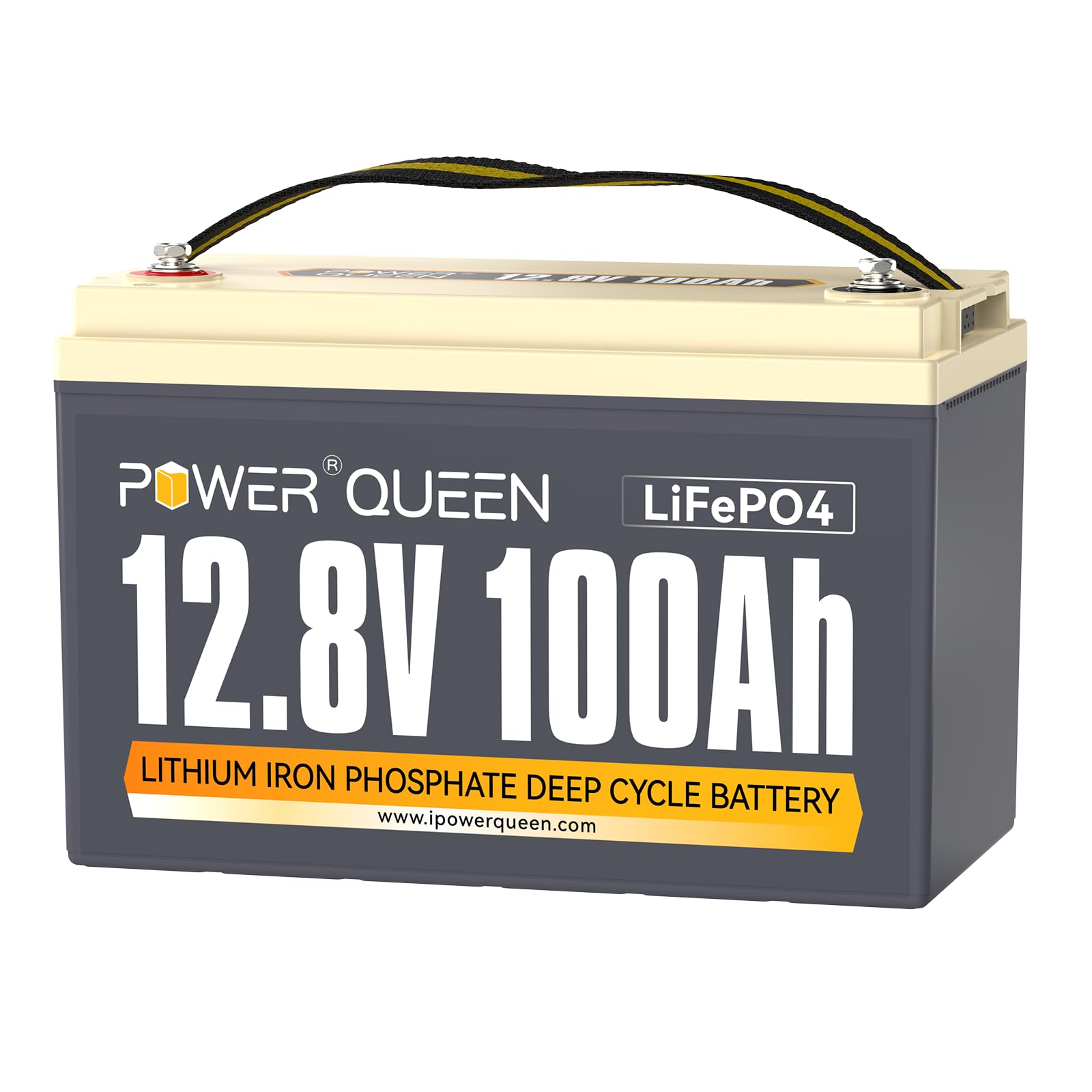 Power Queen LiFePO4 Battery 12V 100Ah, Group 31 Lithium Battery, with 1280Wh Energy and BMS Protection, Up to 15000 Deep Cycles for RV Trailer, Camper Van, Solar Off-Grid