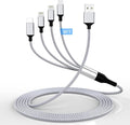 iPhone Charging Cable 1.8M/6Ft Multi 4 in 1 USB Universal Fast Charging Cord Multi Charging Cable Lightningx2+Type C+Micro USB Port Connectors Adapter for Android/Apple/iOS/Samsung/LG/Huawei/XiaoMi