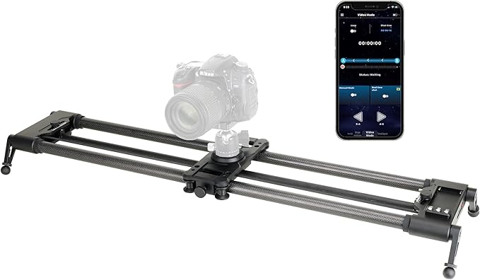 Konova New G1 Wireless Motorized Integrated Carbon Slider for Video, Time Lapse, Stop Motion, Parallax Panormaic Shooting (100cm (39.4"))