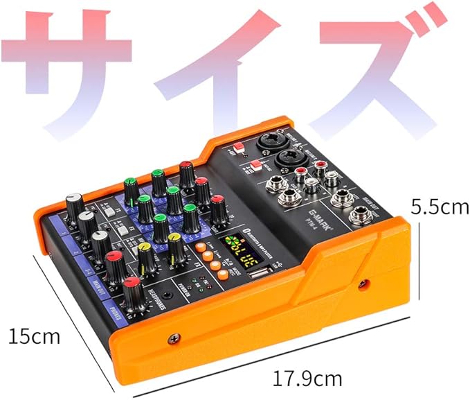 G-MARK Analog Mixer Audio 4 Channel DJ Audio Mixer Bluetooth Studio Karaoke For PC Live Performance KTV Home Stage Music Effects Sound Card Protable Mixing Console