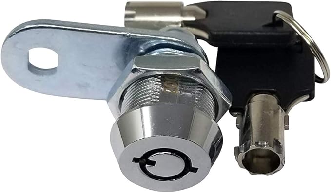 Admiral Locks Tubular Cam Lock, Keyed Alike Removable Key RV Compartment Storage Lock Cabinet Locks (Chrome Pack of 2, 5/8" 180°)