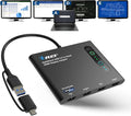 OREI SplitExtend HDMI Splitter Extended Display for Quad Monitor - Multi-Monitor Display 5 Separate Screens - USB-C Adapter to HDMI 2.0, 4K@30Hz Outputs - Windows and Mac Compatible