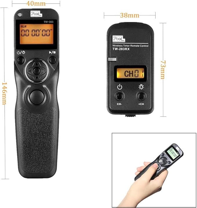 Pixel Wireless Timer Remote Shutter Release TW283-L1 Wireless Remote Control Wire Release Compatible with Panasonic S5 S1H S1R S1M S1 G95 G91 FZ10002 G9 GH5 G85 G81 GX8 GX7 GH4 GH3 FZ2500 FZ2000
