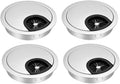 uxcell Cable Hole Cover, 2.4Inch/60mm Zinc Alloy Desk Wire Cord Cable Grommets Hole Cover for Office PC Desk Cable Cord Organizer, 4Pcs Silver Tone