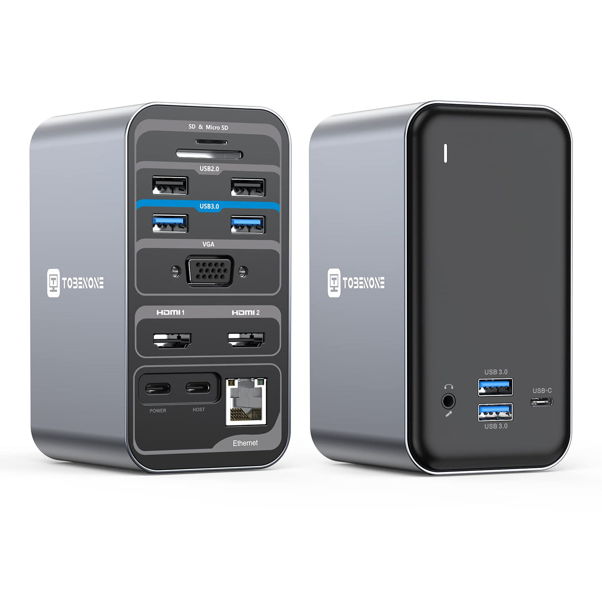 TobenONE USB C Laptop Docking Station Dual Monitor Plug and Play 7 USB Port