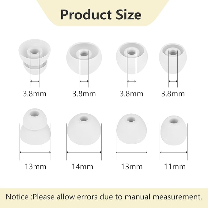 Ear Bud Covers Silicone Replacement Earbud Tips Compatible with Powerbeats Pro Beats Wireless Earphone Headphone Ear Tips 4 Pairs
