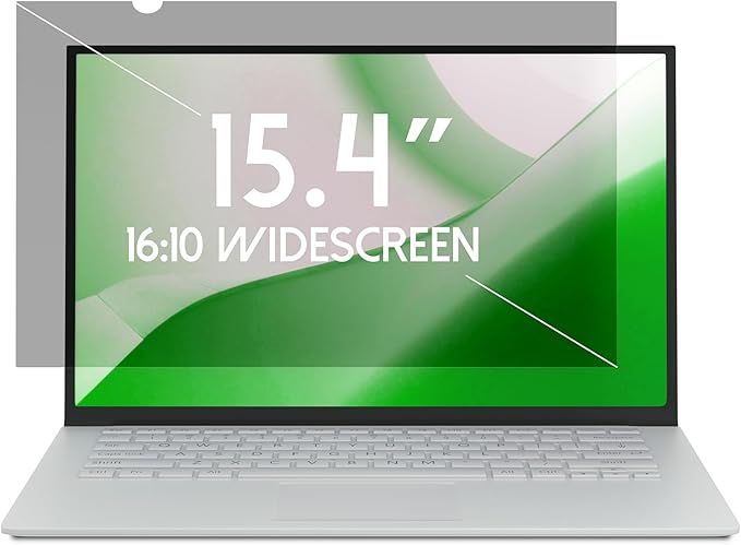 15.4 Inch Laptop Privacy Screen Shield for 16:10 Wide Display - Anti Glare Computer Privacy Screen Cover | Blue Light Blocking Screen Protector | Scratch Resistant UV Filter | Attachment Type