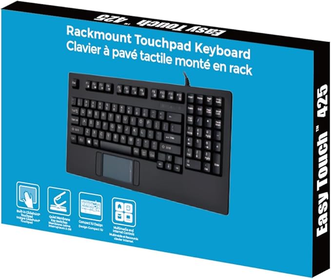 Adesso AKB-425UB - Easytouch Rackmount USB Touchpad Keyboard, Black