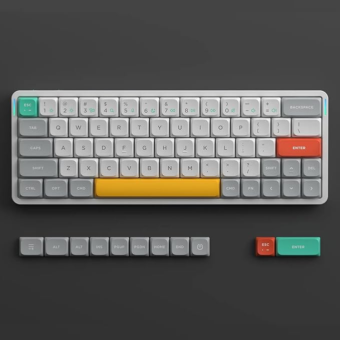 nuphy Air60 V2 Portable Wireless Keyboard 60% Low Profile Mechanical Keyboard Support QMK/VIA Compatible with windows/mac OS/Linux Supports Bluetooth 5.1/2.4GHz/wired (USB-C) White-Gateron Aloe Switch
