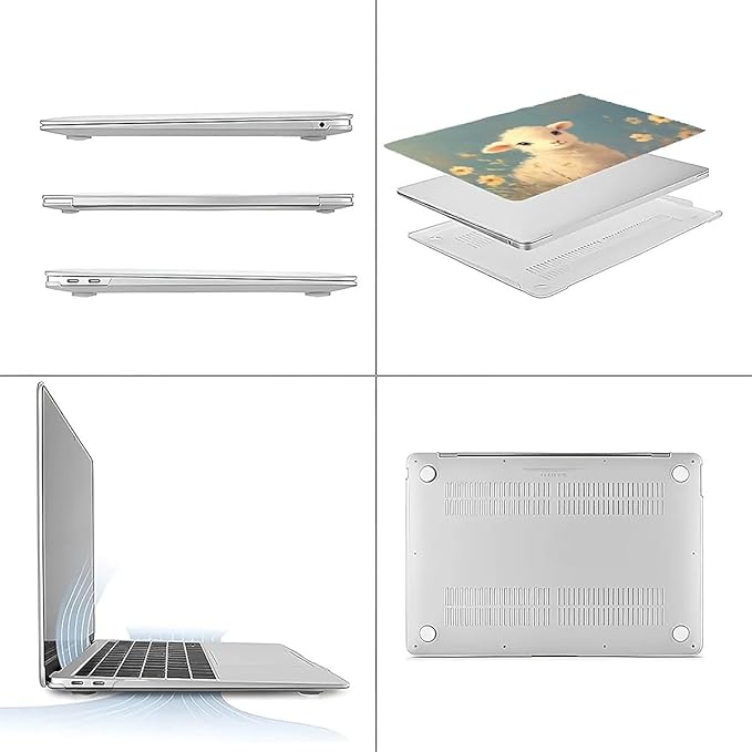 Compatible with MacBook Air 13.3 13.6 Inch Case 2022 2021 2020 2019 Plastic Hard Shell Case Cover,13.6 Air (A2681) M2 2022, Cute Little Lamb