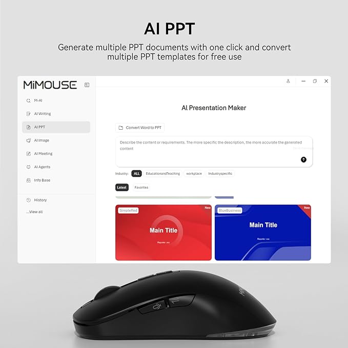 M4 Wireless Smart Ai Mouse For Pc Laptops,One-Touch Voice Input, Ai Assistant, Meeting Recording, Screenshot Translation, And Multi-Language Compatibility, Is A High-Performance Office Device.