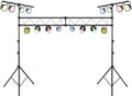 S AFSTAR DJ Light Stand, 14 FT Heavy Duty Metal Lighting Truss System W/Adjustable T Bars, 32 Mounting Points & Triangle Foot, Portable Truss DJ for Audio Stage, 220 Lbs Load (Lights Not Included)