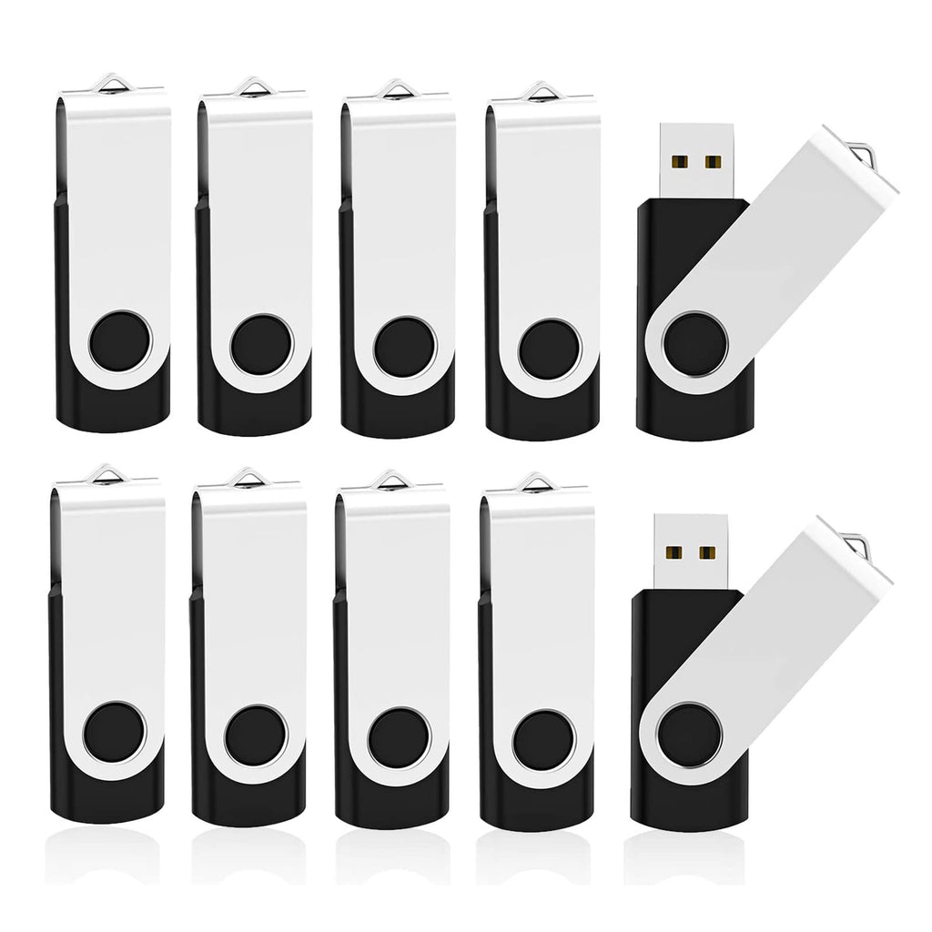 Wholesale 50 Pack 8GB Flash Drive Bulk, KOOTION Thumb Drive Flash Drives 8G Swivel Memory Stick USB 2.0, Black, 50 Pcs