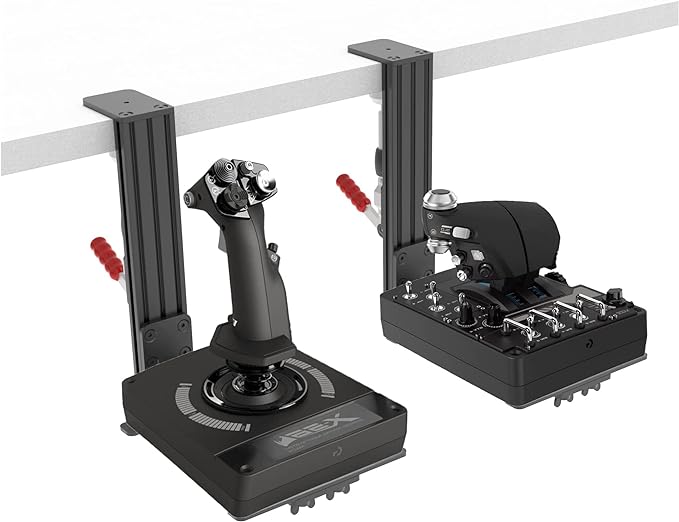 Hikig Desk Mount for Joystick and HOTAS - Compatible With Logitech X52/X52 Pro/X56/X56 Rhino, Thrustmaster T. Flight/T.16000M FCS/TCA Officer Pack Airbus Edition, VKB - 2 Pack