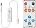 13Keys LED Dimmer, Wireless RF Remote Control and 3Keys Receiver with DC Jack RF Dimmer with Timer Function for DC12V-24V Single Color COB/3528/2835/5050 LED Strip Lights