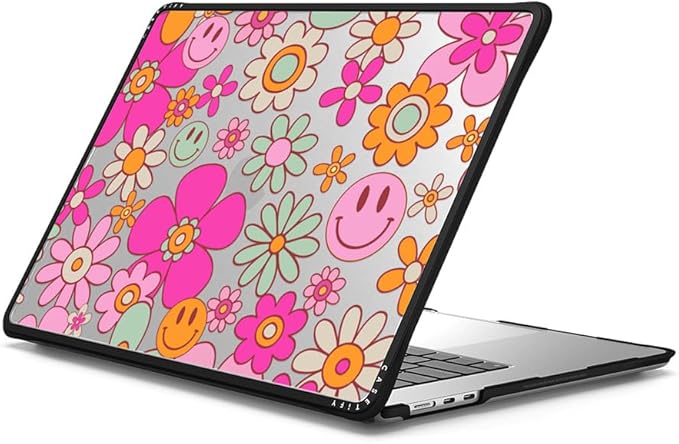 CASETiFY Impact MacBook Air 15" (M2-M4) Case [Cushioned Impact Corners/Scratch-Resistant/Anti-Slip Grip] - Groovy Clear - Clear Black