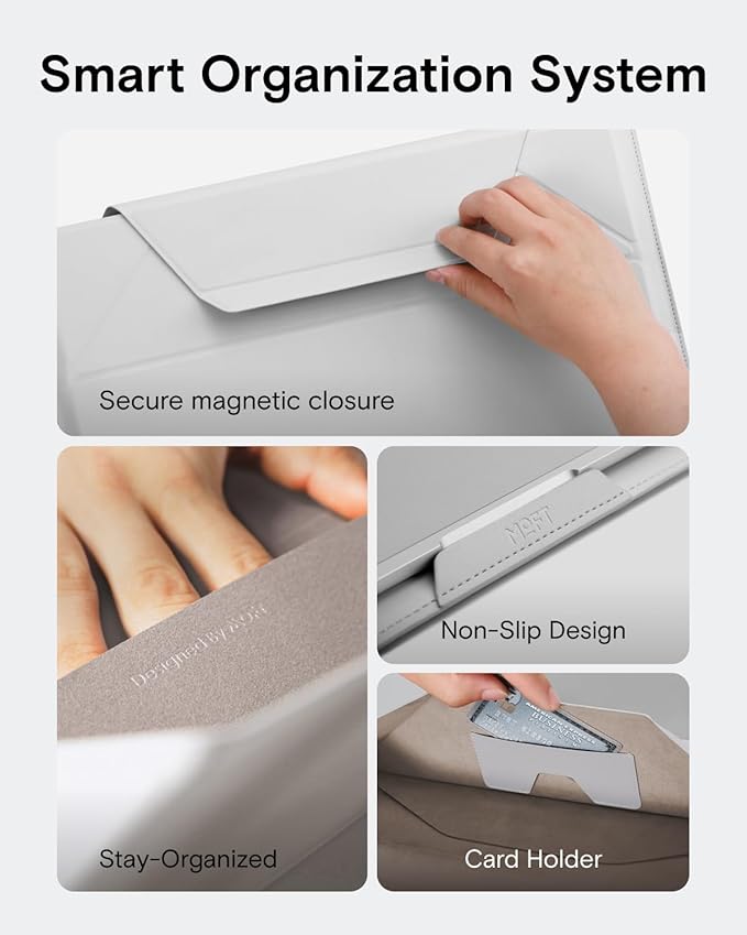 MOFT Laptop Carry Sleeve, 2-in-1 Laptop Bag & Stand for 15"-16" MacBook Air/Pro & Dell/HP/Lenovo/Asus, Stylish Slim Computer Sleeve Bag with Expandable Storage for Computer Accessories, Class Nude