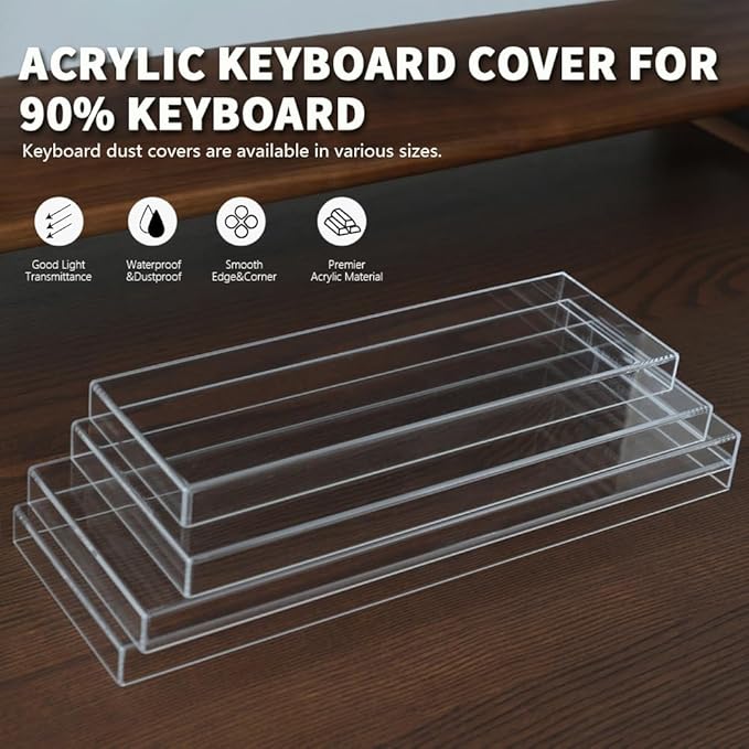 Acrylic Keyboard Dust Cover,98 Keys Transparent Mechanical Keyboard Protective Cover,Compatible with Computer Gaming Keyboards (14.96''x5.31''x0.87'')