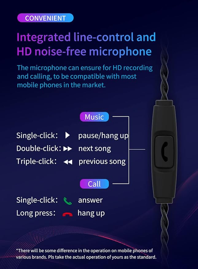 YINYOO KBEAR Storm Professional in Ear Headphones Monitor Earphones for Singers Drummers Musicians Bassists, Custom Wired Earbuds IEM, Hi Res Detachable OFC Silver-Plated Cable Auriculares