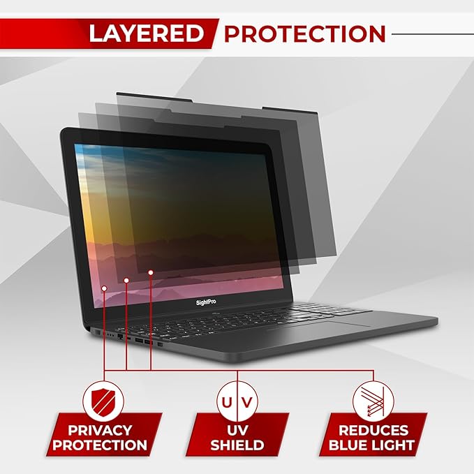 Magnetic Laptop Privacy Screen 14 Inch 16:10 - Removable Computer Privacy Filter Shield and Protector
