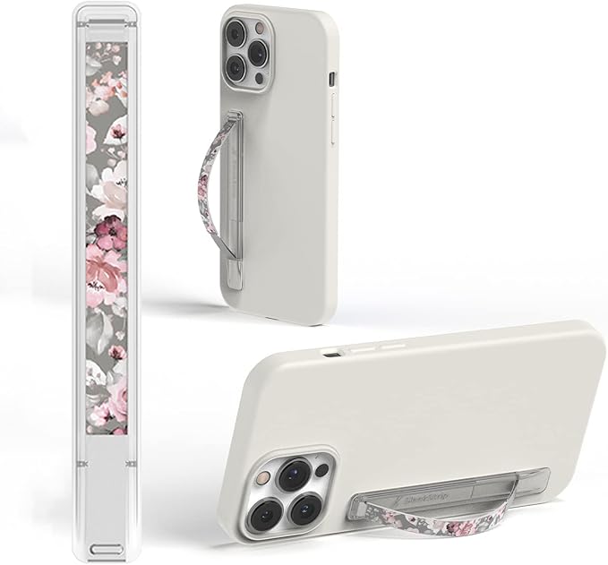 Phone Grip, Ultra Thin Cell Phone Grips Finger Holder Kickstand for Back of Phone, Loopy Case Swappable for Smartphones Wireless Chargers Car Mounts - SleekGrip Essential
