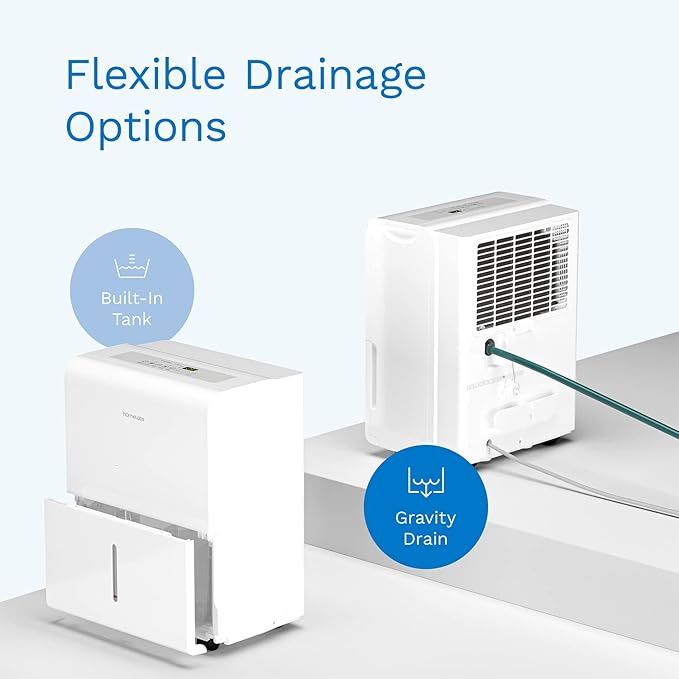 hOmeLabs 1,500 Sq. Ft White Dehumidifier for Medium to Large Rooms and Basements