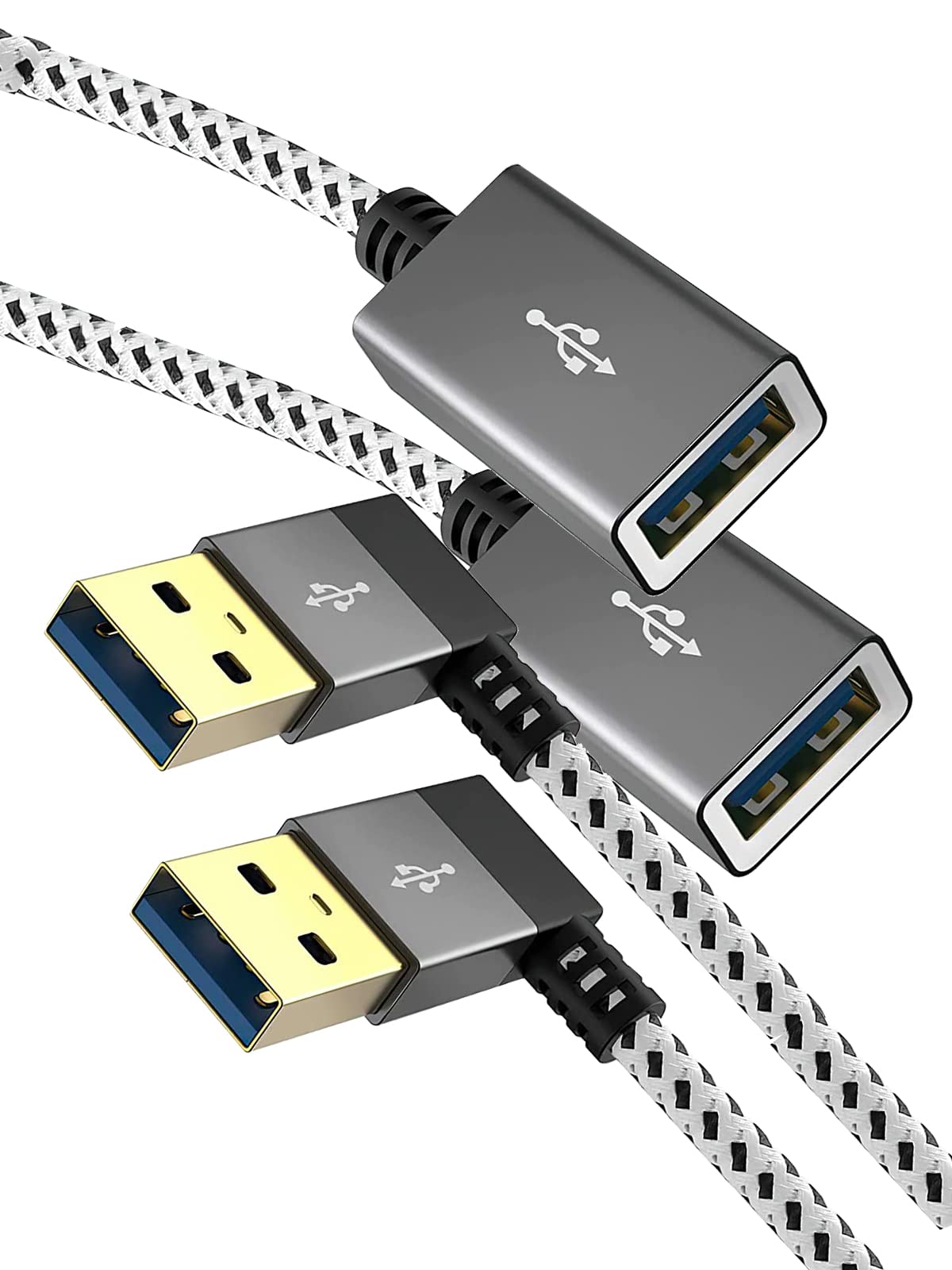 CableCreation Short USB 3.0 Extension Cable 1FT, Left Angle Extender Cord