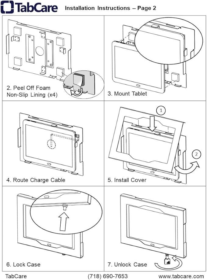 TABcare Locking Anti-Theft Metal Case for Samsung Galaxy TAB 11" 12" Tablet for Kiosk, POS, Store, Show Display, Time Clock (TAB Pro 12.2, White)