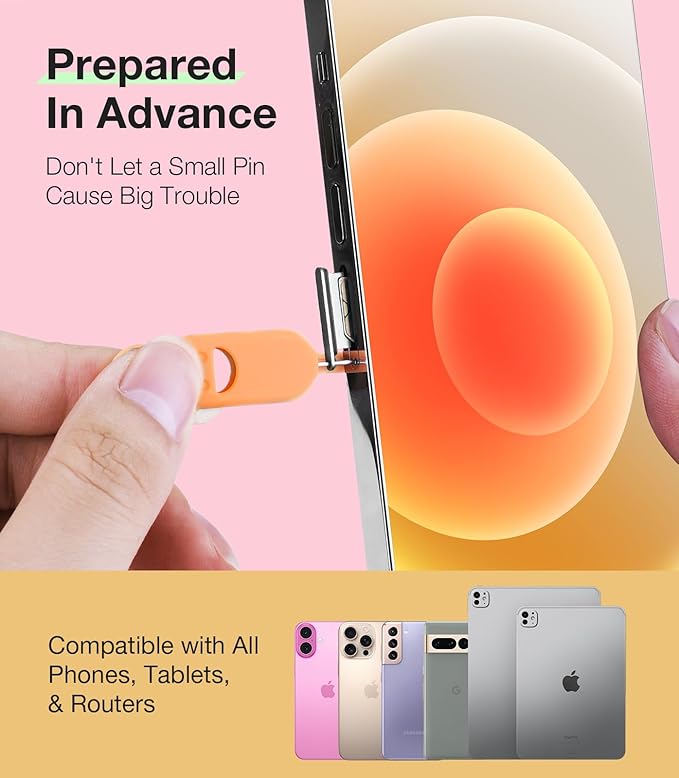 SIM Card Holder Contains Removal Openning Tool Tray Eject Pins 3 Pcs Needle Opener Ejector Compatible with All iPhone Apple iPad HTC Samsung Galaxy Cell Phone (Skyscape (3 Pcs))