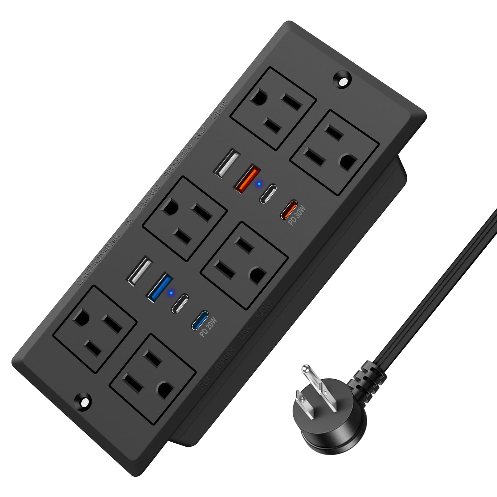 Recessed Power Strip with PD 30W Fast Charging