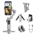 Professional Gimbal Stabilizer for Smartphone w/Wireless Charging OLED Display LED Light Focus Wheel, 3-Axis Phone Gimbal Stabilizer for iPhone 15 14 13 12 Pro/Max/Xs Galaxy S23-AOCHUAN Smart X3 Grey