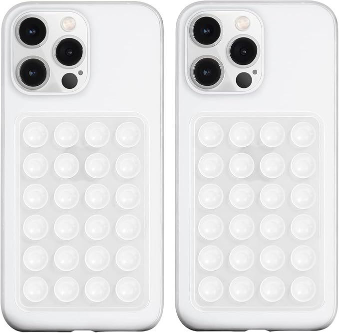 LvShuLiangPin Anteel 2 Pack Silicone Suction Phone Case Mount, Silicon Adhesive Phone Grip for Smartphones, Hands-Free Mirror Shower Phone Holder for Selfies