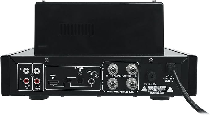 Rockville BluTube SG 70W Home Theater Tube Amplifier Stereo Receiver, Bluetooth, USB/RCA/Optical/Coaxial Inputs, 35W x 2 RMS @ 4 Ohm, for Music and Movies