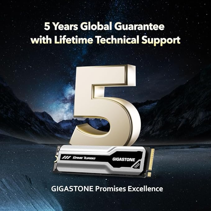 Gigastone M.2 SSD 1TB PCIe 3.0 NVMe SSD 3,400MB/s Internal Gaming Solid State Hard Drive Turbo Speed Heatsink Cooling Heat Dissipation PC Laptop Storage for Gamers Video Editing Creators