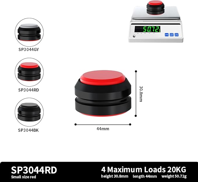 Preffair Audio Speaker Aluminum/Silicone Isolation Feet Turntable Damper Vibration Stopper Stand Absorption Shock Pad for Amplifier Preamp DAC Devices 4Pcs (Black, 1.73"x1.18")