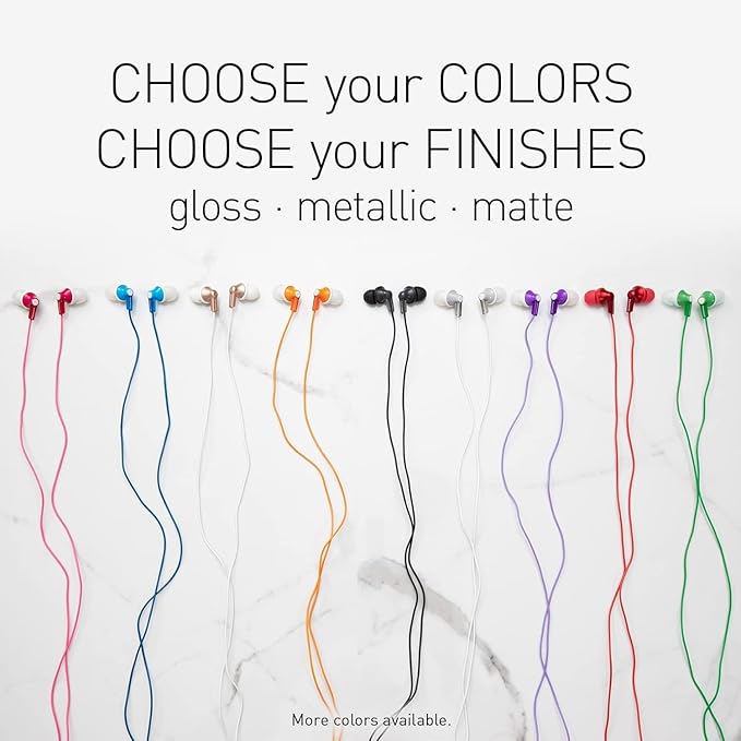 Panasonic ErgoFit Wired Earbuds, in-Ear Headphones with Dynamic Crystal-Clear Sound and Ergonomic Custom-Fit Earpieces (S/M/L),3.5mm Jack for Phones and Laptops, No Mic-RP-HJE120-KB (Matte Black/Red)