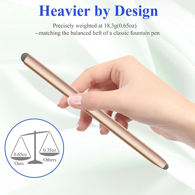 2-in-1 Stylus Pen for Touchscreen with Magnetic, Kenkor 2PCS Tablet Pencil for Apple iPad/Air/Mini/Pro/iPhone/Android/Huawei/Cellphone/Samsung/Galaxy All Universal Touch Screen Devices (Black/Gold)