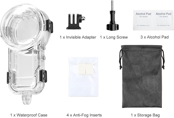 PULUZ Invisible Dive Case for Insta360 X5, [196ft/60m] Waterproof Case Diving Housing Cover Protective Underwater Shell for Insta 360 X5 Action Camera Accessories