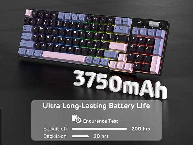 RK ROYAL KLUDGE RK96 RGB Wireless Mechanical Gaming Keyboard w/Wrist Rest