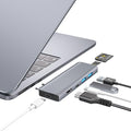 USB C Hub, USB C Adapter, 7 in 2 USB-C Hub for MacBook with Thunderbolt 4, 4K HDMI, Type C, 2 USB A, SD/TF Card Reader, Compatible with MacBook Pro 2016-2024, MacBook Air 2018-2025 (Spacegray)