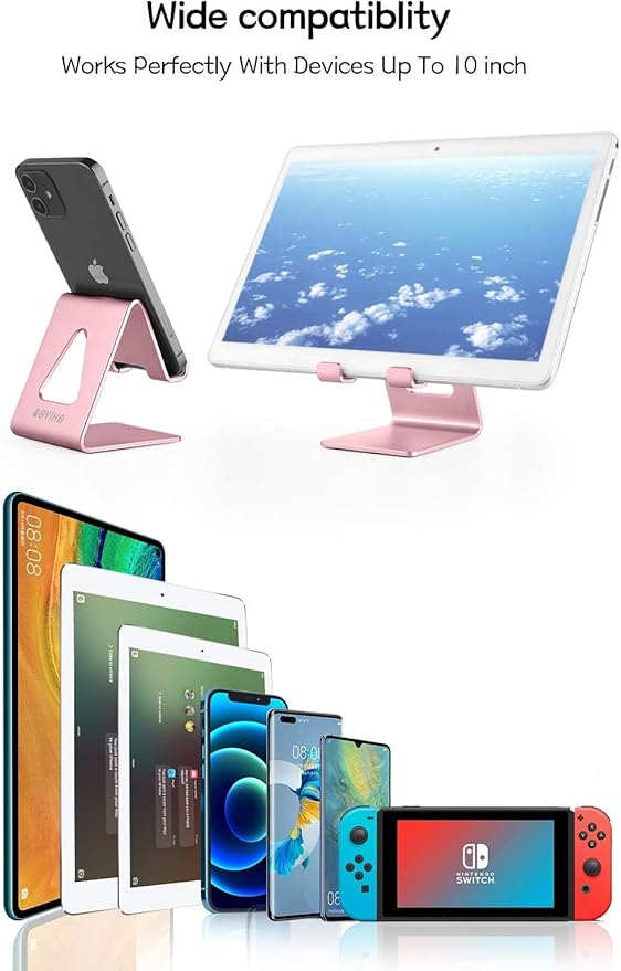 Desk Cell Phone Stand, Phone Holder, Desktop Phone Cradle Dock for iPhone 14 13 12 pro 11 X Xs max 8 7 6 6s Plus SE 5 5S Samsung All Smart Phones,Pink