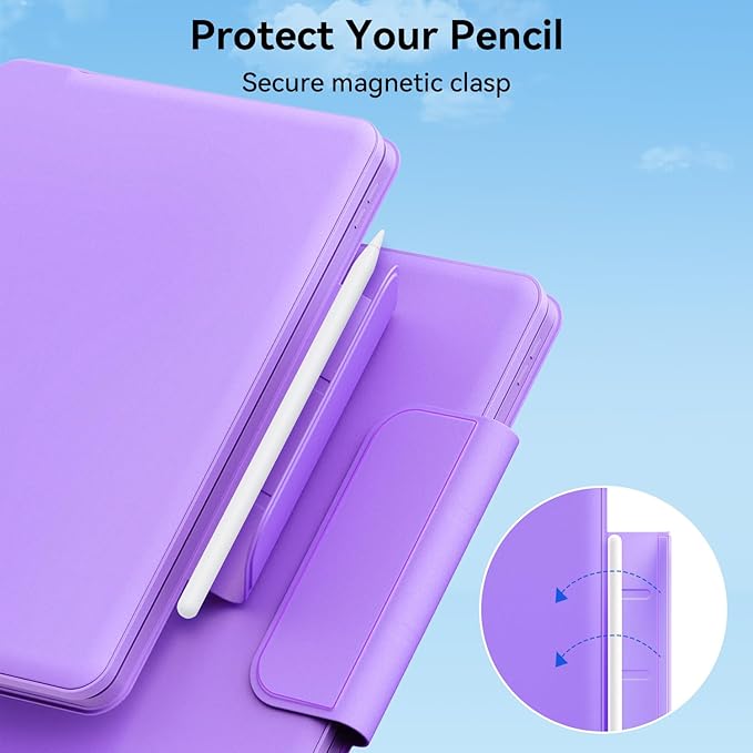 for iPad 9th Generation Case with Keyboard,Magic Style Keyboard Case for iPad 9th/8th/7th Gen 10.2 inch - Floating Cantilever Magnetic Stand Multi-Touch Trackpad (Purple)