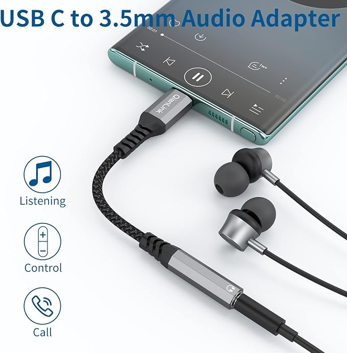 USB Type C to 3.5mm Female Headphone Jack Adapter, (3-Pack) USB C to Aux Audio Dongle Cable Cord for iPhone 15 16 17 Pro Max, Samsung Galaxy S25 S24 S23 S22 S21 S20 Ultra, Note 20, Pixel 8 9,iPad Pro