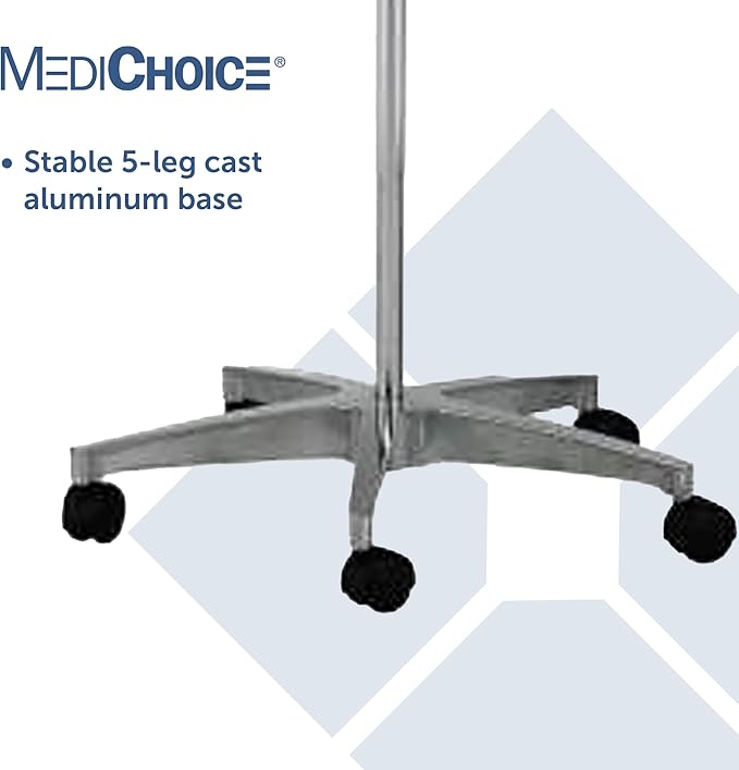 MediChoice Mobile Instrument Stand Steel Portable Adjustable Tray Medical Dental Salon Tattoo Esthetician Mobile Service Cart Table Statio Height from 31-50 Inch MAYO02000